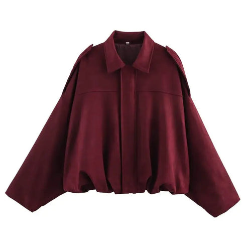 Vintage Loose Suede Crop Jacket