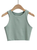 Essential High-Neck Fitted Crop Tank Top