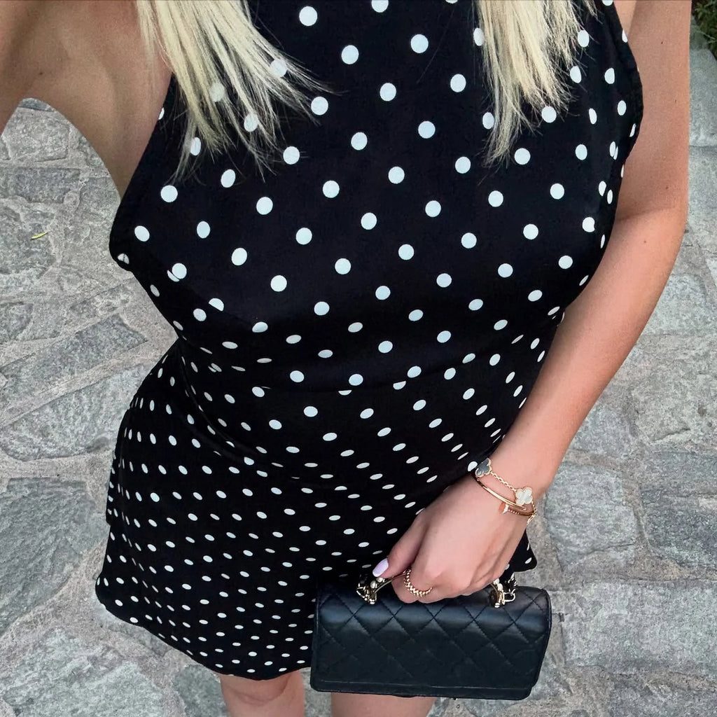 Elegant polka mini dress
