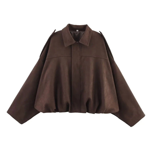 Vintage Loose Suede Crop Jacket